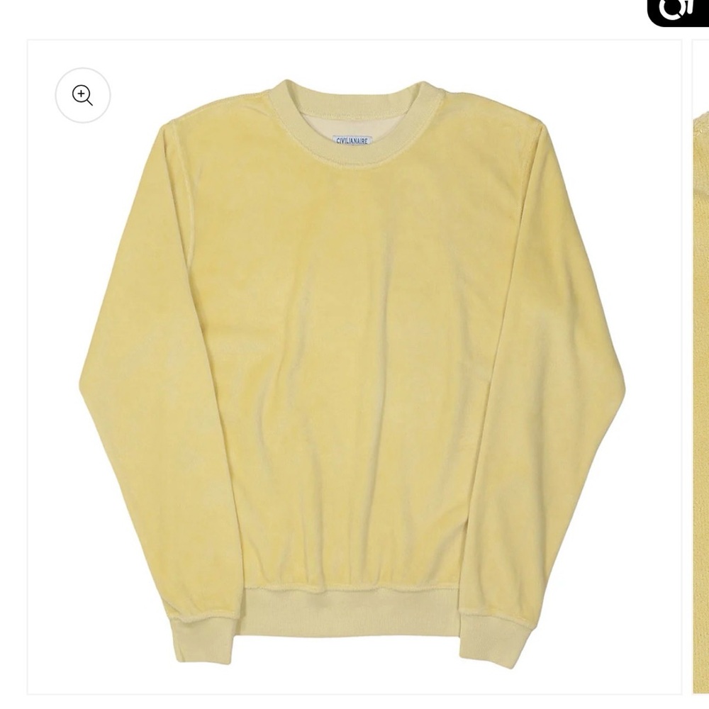Long Sleeve Women's Crewneck Velour Sweatshirt - Dijon